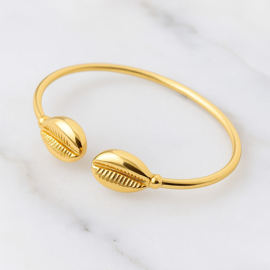 Bracelet jonc Cauri Plaqué or