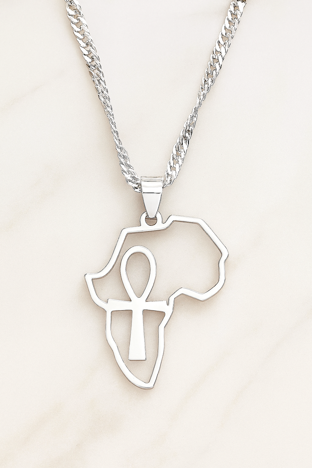 Collier carte afrique ankh