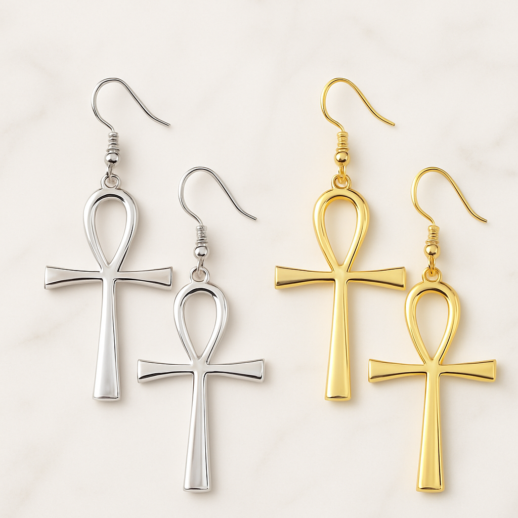 Boucle d'oreille croix de Ankh