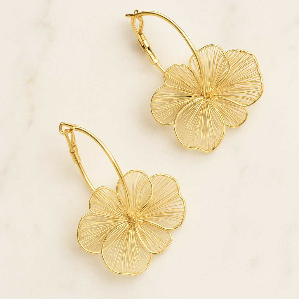Boucle d'oreille fleurs