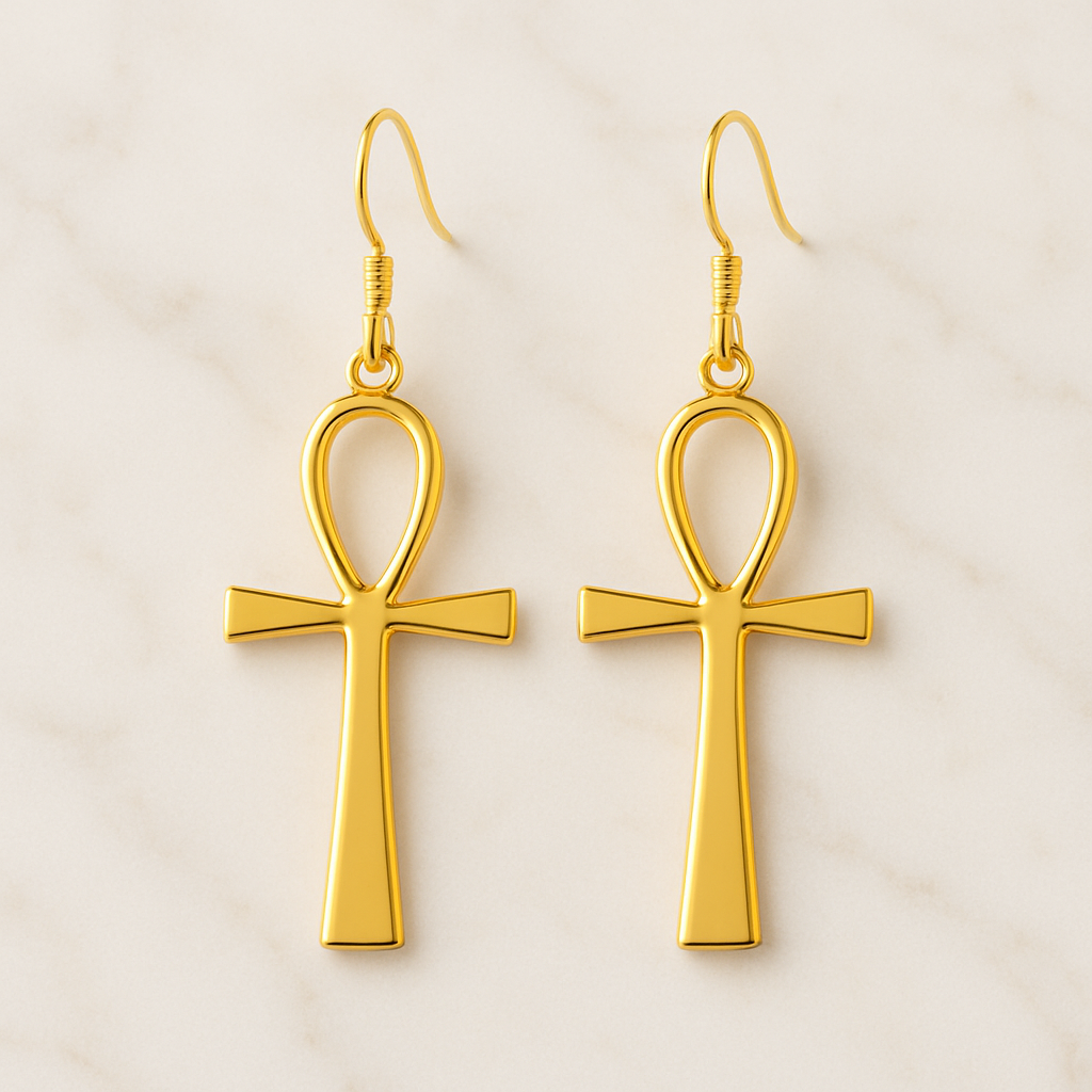 Boucle d'oreille croix de Ankh