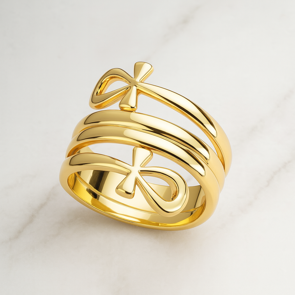 Bague Double ankh - croix de vie